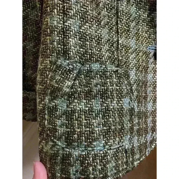 Women's Tweed Blazer - Green by - Picture 5 of 15